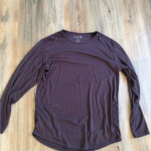 Bylt basics plum ribbed long sleeve shirt
